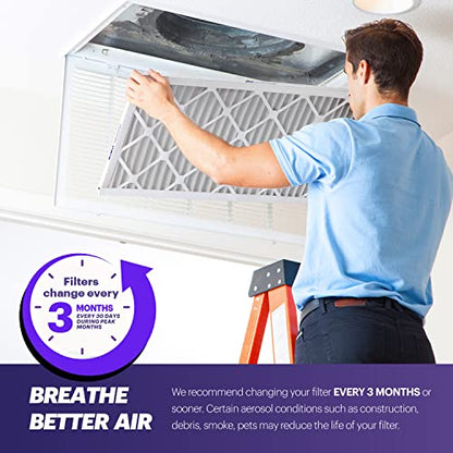 BNX 16x25x1 MERV 8 Air Filter 2 Pack - MADE IN USA - Electrostatic Pleated Air Conditioner HVAC AC Furnace Filters - Removes Dust, Mold, Pollen, Lint - size: 16x25x1 2-Pack