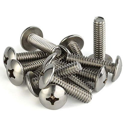 Mellewell M6-1.0 x 10mm Truss Head Machine Screws, Full Thread, 18-8 Stainless Steel, Quantity 25 - color: Silver, size: M6-1.0 x 10mm