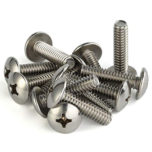 Mellewell M6-1.0 x 20mm Truss Head Machine Screws, Full Thread, 18-8 Stainless Steel, Quantity 25 - color: Silver, size: M6-1.0 x 20mm