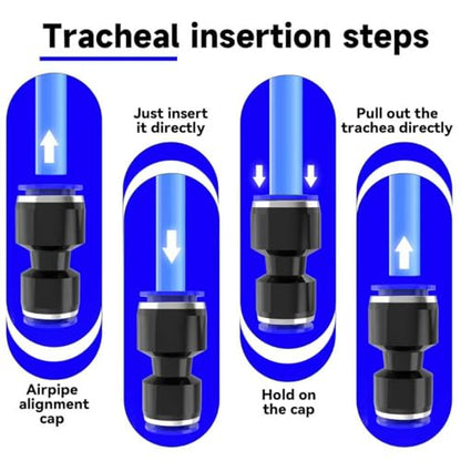 30-PACK 1/2" OD x 1/4" OD Straight Push to Connect Fittings,Reducer Union/Coupler PG1/2-1/4 Pneumatic Quick Connect Air Line Push Lock Hose Fittings - size: 1/2"OD x 1/4"OD/BLUE