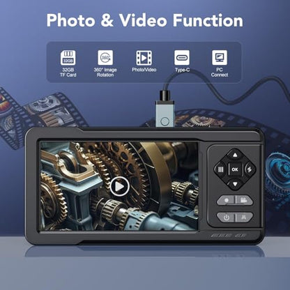Dual Lens 5" IPS Endoscope Camera with Lights, 1080P Borescope Camera - size: 5" Dual Lens Endoscope