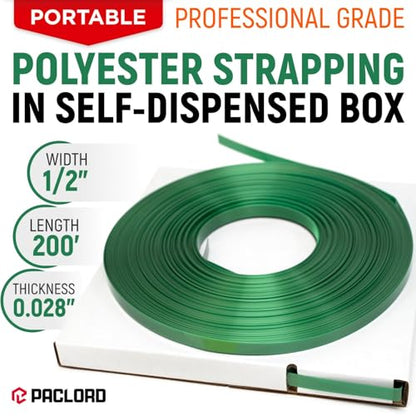 1/2" x 200' Polyester (PET) Strapping in Portable Self-Dispensed Box