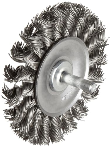 Weiler 17682 3-1/4" Stem-Mounted Knot Wire Wheel, .020" Steel Fill, 1/4" Stem, Made in The USA (Pack of 5) - size: 0.020" Wire Size, style: Pack of 5
