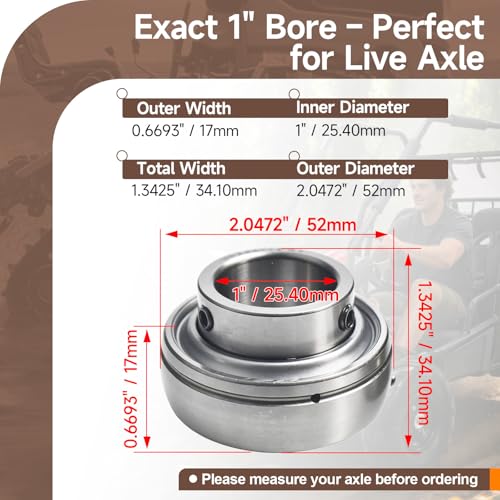 UC205-16 Go Kart Live Axle Bearing for 1" Axle, 2pcs - size: UC205-16, style: UC205-16