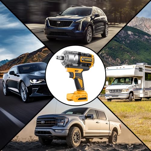 Impact Wrench for DeWalt Battery 1328Ft-Lbs (1800N.m) Impact Driver - color: Yellow+1328ft-lbs