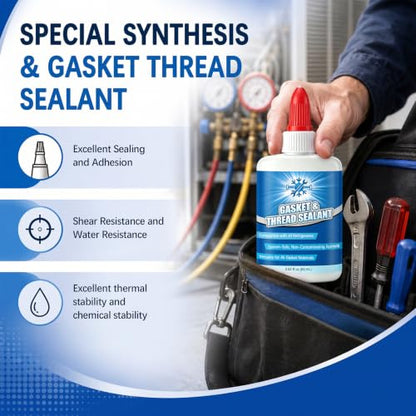 60 ml HVAC Gasket and Thread Sealant, Non-Hardening AC Gasket Sealer,1 Pack