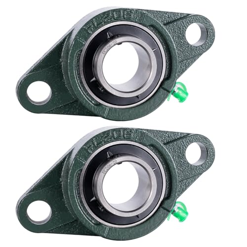 Pillow Block Bearing 1 1/4 inch Shaft Bore, Flange Mounted UCFL206-20, Solid Cast Iron Base, Swamp Cooler Parts, Self-Aligning, 2Pack - size: UCFL-206-20