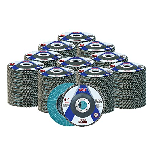 Sali 100 Pack Zirconia Flap Disc 80 Grit 4.5" x 7/8-Inch Sanding Disc Bevel Type #29 Premium and Industrial Grade Angle Grinder Grinding Wheel High Performance Edge Grinding - style: Grit80