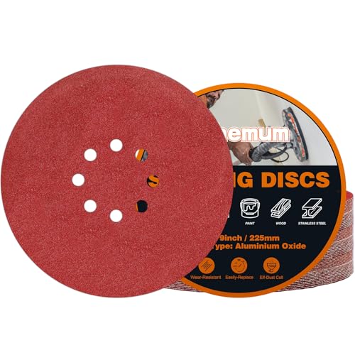 30 PCS 9 Inch Drywall Sanding Discs 120 Grit 8 Hole - color: 8 Hole, size: Grit 120