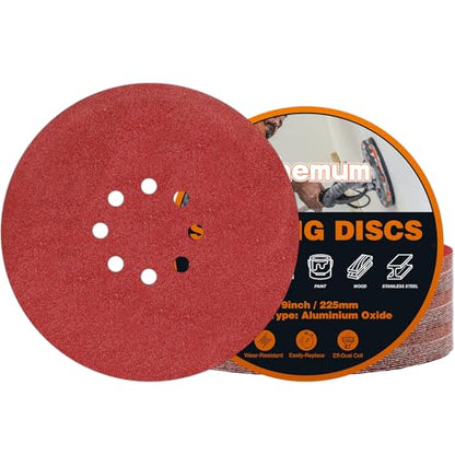 30 PCS 9 Inch Drywall Sanding Discs 120 Grit 8 Hole - color: 8 Hole, size: Grit 120