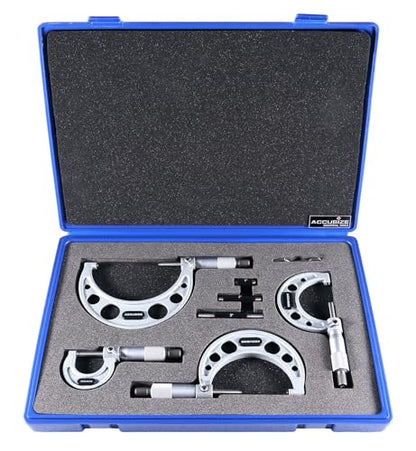 Accusize Outside Micrometer Set 0-4 in x 0.0001 in 4 Pc Set - size: 0-4" 4 ps/set