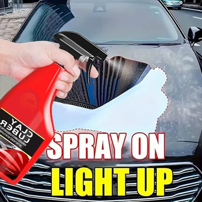 Car Clay Bar Kit - 4 Bars with Clay Luber Lubricant Spray & Applicator Grip - Professional Auto Detailing to Remove Contaminants, Restore Smooth Finish for Paint, Glass, Wheels & Plastic
