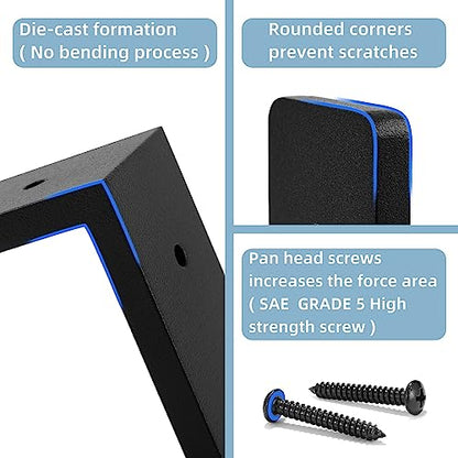 8"x 4"Shelf Brackets, die-cast Formation, Vertical Angle, Premium Alloy Metal Heavy Duty Shelf Bracket, high Strength Mounting Hardware Included, Corner Brace Joint,Pack of 4 ,8 INCH x4 INCH(No Beam) - size: 8 INCH x 4 INCH (No Beam)