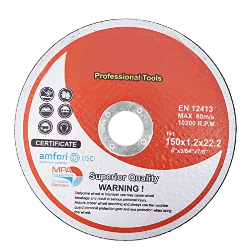 findmall 100 Pack 6" x.045 x7/8" Cut-Off Wheel Aluminum Oxide - size: 100pcs 6"*0.045"*7/8"