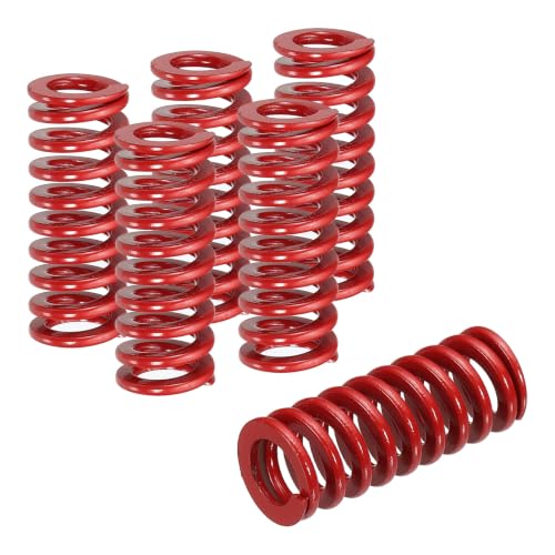 HARFINGTON 6pcs Die Spring 1/2" OD x 1.25" Free Length SMH2005, Red - size: 1/2" OD x 1.25" Free Length
