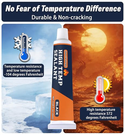 High-Temperature Silicone Sealant 0.68 Fl.oz Heat Resistant Glue for Microwave Ovens, Appliance Glass & Microcrystalline Panels(20ml*2) - size: 20mL*2