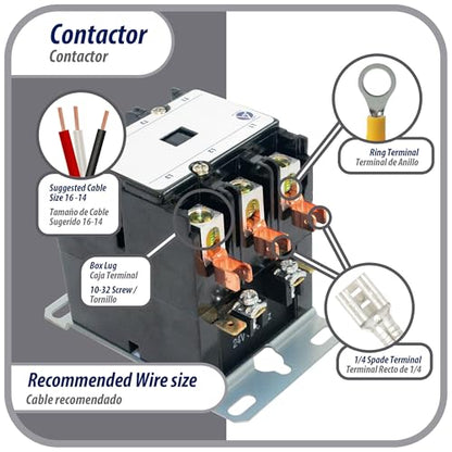 Appli Parts APAC-330120 Heavy Duty Contactor 3 Poles 30A 120V Coil Replacement for AC Compressors and Electrical Applications UL Certified E476929 - size: 3 Pole / 30A / 120V