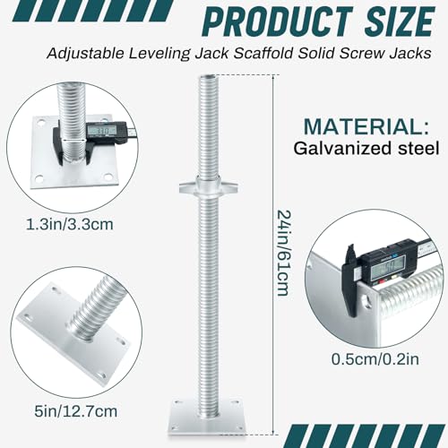 Zonon 4 Pack 24inch Adjustable Leveling Jacks for Scaffolding - size: 24 Inch