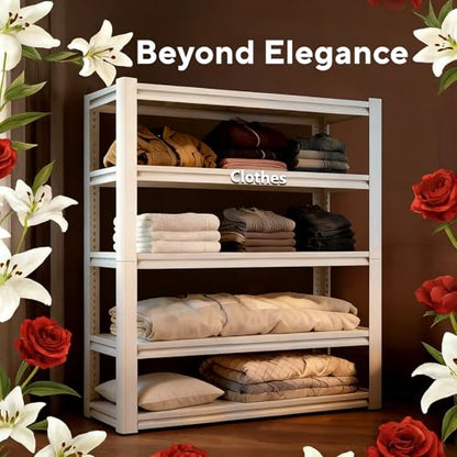 White 72"h *35.12"w*15.7"d Storage Shelves Shelving: Adjustable Metal 5-Heavy-Duty-Shelf (Unit)-Rack Industrial Utility Household Organizer/Systerm for Kitchen Pantry/Bedroom/Garage/Closet - size: 5T-72"H×35.12"W×15.82"D