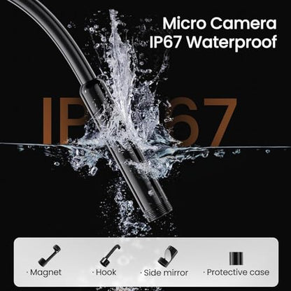 Endoscope Camera with Light, 1920P HD Borescope with Dimmable LED