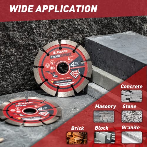 EZARC 4-1/2 Inch Segmented Diamond Blade, 7/8"-20mm-5/8 Arbor, 4-Pack - size: 4.5 Inch (Pack of 2)