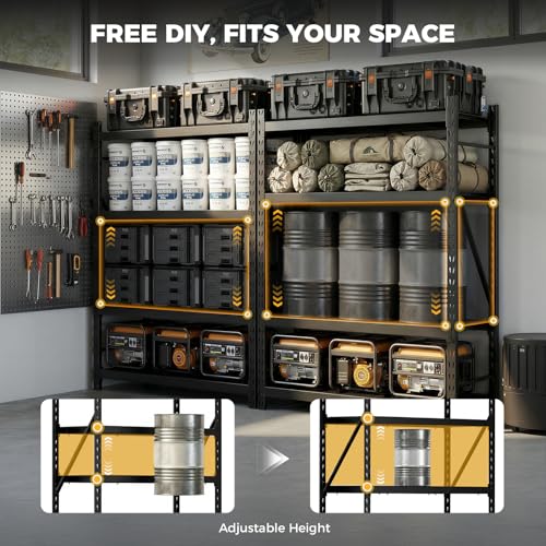 CAMMOO 6000LBS Heavy Duty Storage Shelves, 61''W x 24''D x 72''H - size: 61''W x 24''D x 72''H