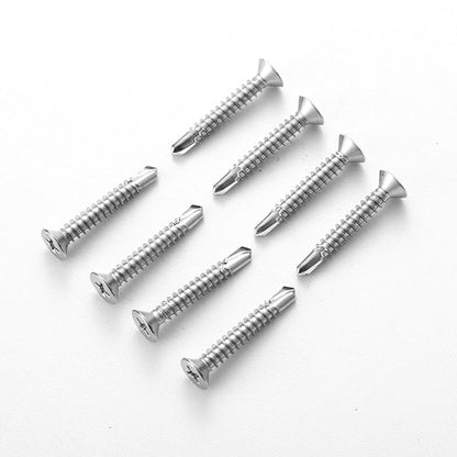 #10 x 1-1/2" (80 Pack) Flat Head Sheet Metal Screws Self-Tapping Screw Phillips Head Self Drilling Screws, 410 Stainless Steel - size: #10 x 1-1/2''