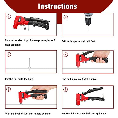 Arrow Hand Riveter Kit, RT187M Professional Pop Rivet Gun