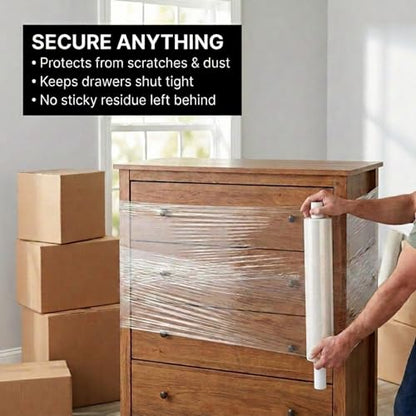 BOX USA Stretch Wrap Extra Wide Stretch Film Roll (200 Rolls) - 20 in Wide & 1000 ft long Clear Plastic Wrap with Handles for Pallet Wrapping Shipping Moving - size: 20" X 1000' (200 Rolls)