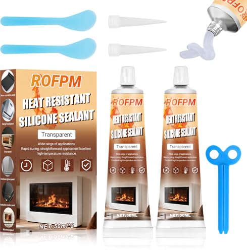 High Heat Silicone Glue Clear, 100ml High Temp Resistant Sealant Set - color: Clear