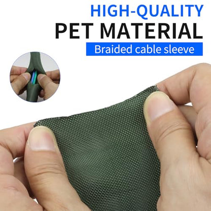Split Wire Loom, 20ft Automotive Cable Protector Sleeve, Flexible Braided Cable Sleeves High Temperature Cable Management (Deep Green, 3/4") - color: Deep Green, size: 3/4"