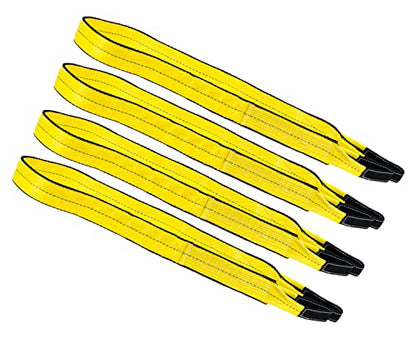 Mytee Products 4 Pack 2" x6' Web Lifting Sling - 6400 LBS WLL Vertical Lift Straps Twisted Eyelets 2-Ply - Choker (5000# WLL) & Basket (12,800# WLL) - color: 4 - Pack, size: 2" x 6'