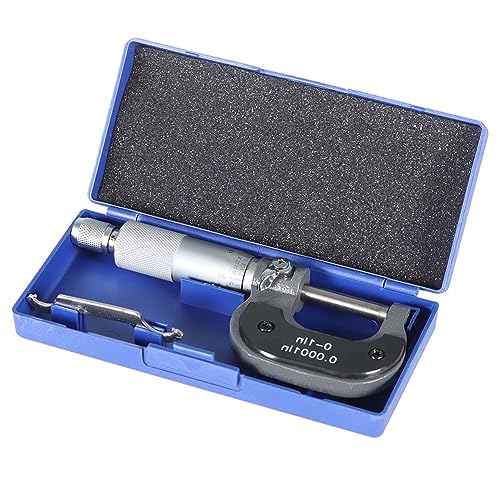 0-1 Inch Outside Micrometer 0.0001 Inch Accuracy Measuring Tool with Equipped Box Measurement Work Tool - size: 0-1 Inch