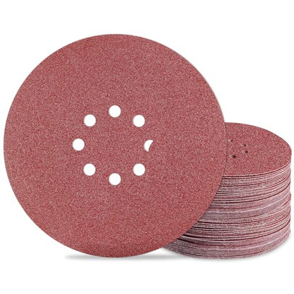 9 inch Sanding Discs 60 Grit 8 Holes Hook and Loop Sandpaper for Drywall Sander 60Pack - style: 60 Grit