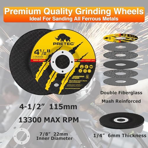 26 Packs Angle Grinder Cutting Flap Grinding Disc Wheel 4 1/2in Inches - 20 Packs 4.5"x1/4"x7/8" Cut off Wheels,3 Packs 4.5"x7/8" 60 Grit Flap Discs, 3 Packs 4.5"x1/25"x7/8" Grinding Wheels - size: 4 1/2 INCH