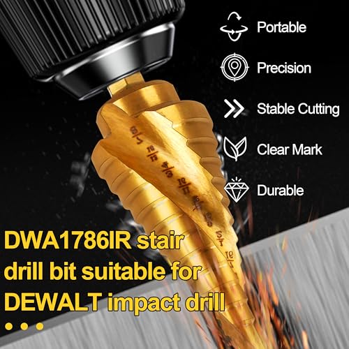 DWA1786IR StepBit Impact Ready Step Drill Bit for Metal