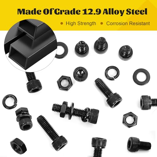 649PCS M3 Hex Socket Head Long Screws Kit, M3-0.5x30/35/40/45/50 mm - size: M3 649pcs