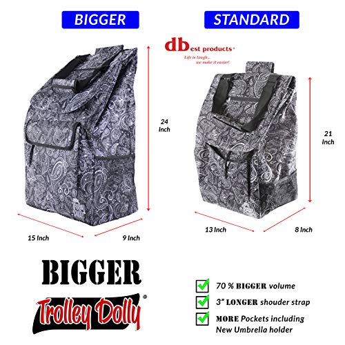dbest products Bigger Trolley Dolly, Paisley Shopping Grocery Foldable Cart - color: Paisley