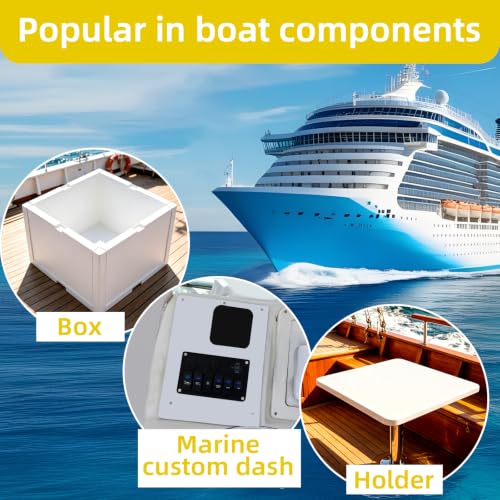 1 Pcs 1/2" X 24'' X 48'' White Hdpe Plastic Sheet Flexible High Density Polyethylene Cutting Board, Solid Plastic Block, for CNC, Machining, Industrial, DIY Projects - color: White