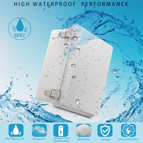 Outdoor Waterproof Electrical Box Junction Box Weatherproof IP67 ABS Plastic Enclosure Switch Router Project Box Electronics DIY Enclosure With Mounting Plate Wall Bracket Grey 8.6"x6.6"x4.3" - color: Grey, size: 8.66" x 6.69" x 4.33"