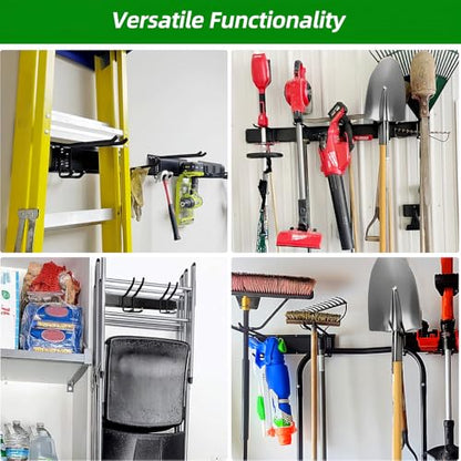 PIYILO 48 in Garage Tool Organizer Wall Mount, Adjustable Tool Storage Rack - size: 48 inch Double-Layer 6-Hook