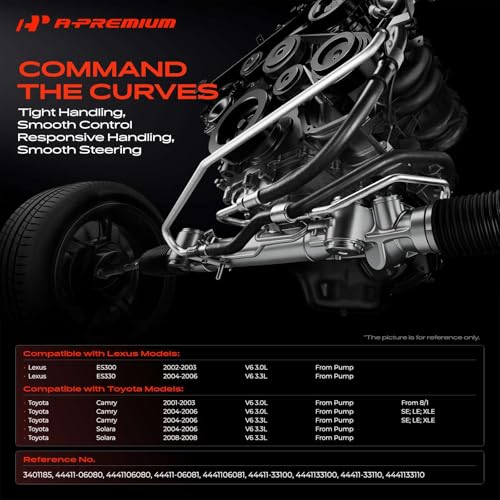 A-Premium Power Steering Pressure Hose Line Assembly, From Pump