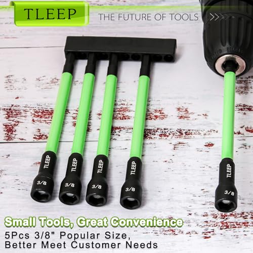 150mm 3/8" Magnetic Nut Driver Set for Impact Drill, 1/4" Hex Shank - size: H.3/8"
