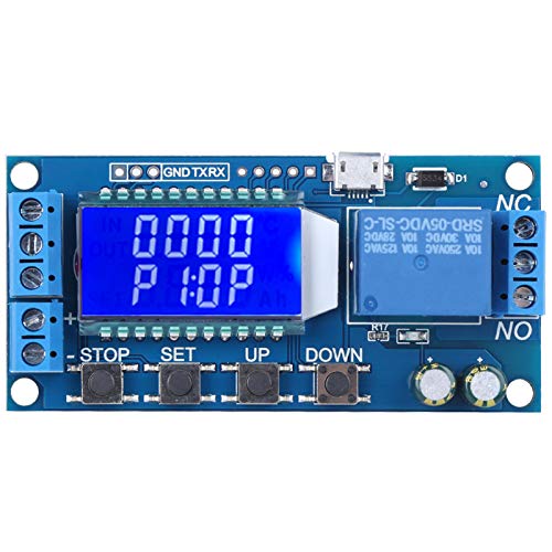 Oumefar Timer Delay Relay XY-LJ02 Cycle Trigger Delay Timer Switch Circuit Electronic Relay Module with LCD Display, 12V Timer Relay Delay Controller Module Support Micro USB 5V Input