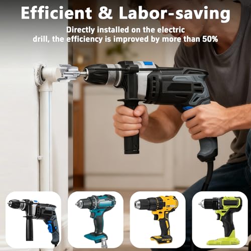 4Pcs PVC Pipe Threader, Dual-Function Pipe Thread Cutting Tool, Pipe Tapping and Threading Tool, 1/2" 3/4" Dies, Electric Drill Compatible for PVC PPR Repair
