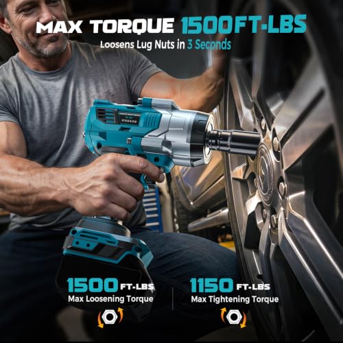 DIYtoolifz 2000N.M Cordless Impact Wrench 1/2" Compatible with Makita 18V - color: Blue