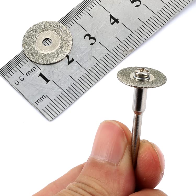 dophee 10pcs Diamond Cutting Off Discs Wheel with 2 Mandrel Arbor, 16mm - size: 16mm