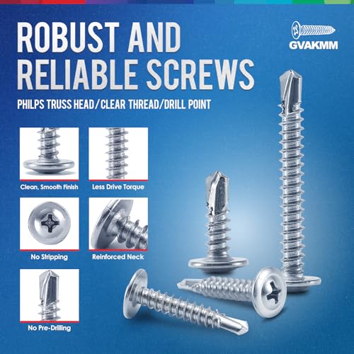 0.75LB (230pcs),#8x3/4''Sheet Metal Self-Tapping Screws,Modified Truss Head Zinc-Plated Self-Drilling Tek Screws,Ideal for Wood,Metal,Plastic and More(3/4 Inch,19mm,230Pcs) - size: #8x3/4 inch
