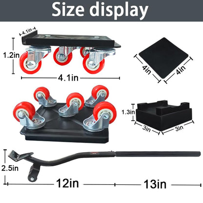 Furniture-Dolly-Furniture-Movers with-5-Wheels, Furniture Sliders Lifters Tool Set for Moving Heavy Duty, Furniture Dollies, Max Capacity 1650Ib Red (Pack of 2) - size: Medium-Red (Pack of 2)