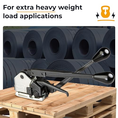 IDL PACKAGING Teknika MUL-20 Heavy Duty Sealless Combination Tool for High Tensile Steel Strapping, Adjustable for 3/4" and 5/8" Strap Width - size: 3/4"